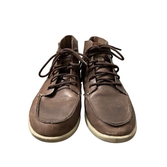 Olukai Nalukai Brown Leather Lace Up Boots Mens Size 8.5 - Picture 2 of 8